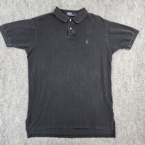 Vintage Polo Ralph Lauren Shirt Mens XL Black Short Sleeve Polo Purple Pony USA